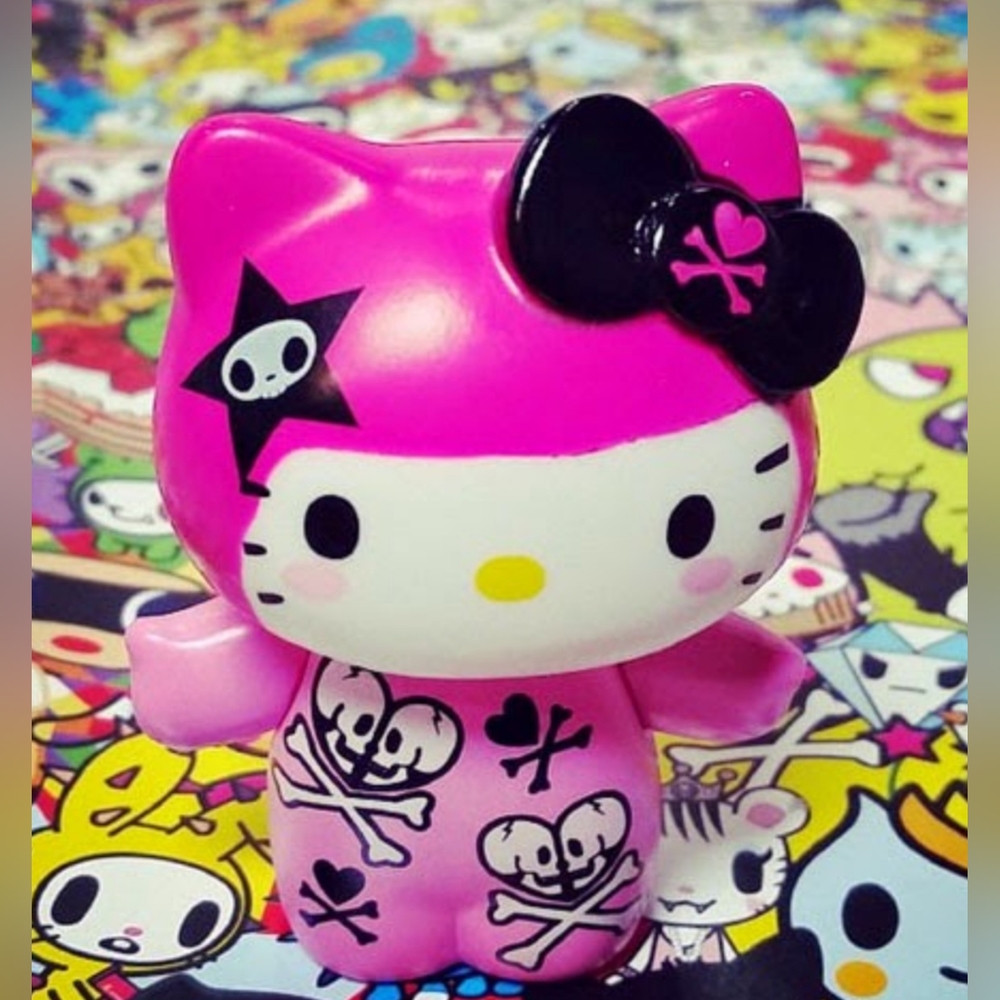 TOKIDOKI X Hello Kitty Kimono Collectible Figure Pinky Kitty 3" Vinyl 2014 NIB